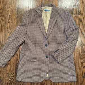 J. McLaughlin Brown Houndstooth Blazer, like new, size 12